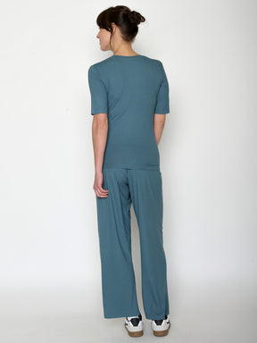 Vintage Blue: Sportliches Longsleeve aus LENZING™ TENCEL™ Mix für Damen [20934]