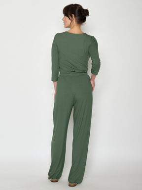 Olive: Lässige Hose aus LENZING™ ECOVERO™ für Damen [20944]