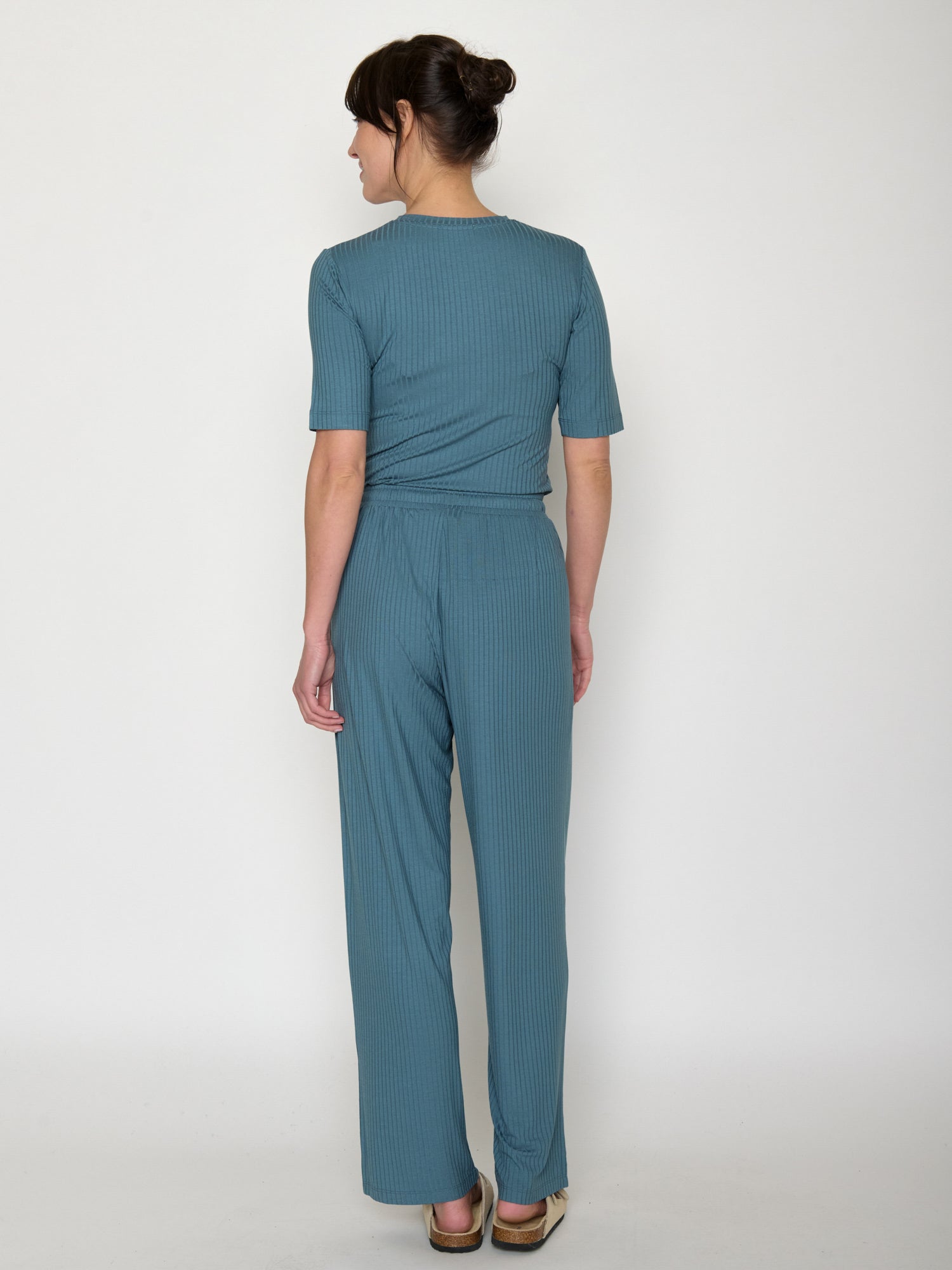 Vintage Blue: Lässige Hose aus LENZING™ ECOVERO™ für Damen [20949]