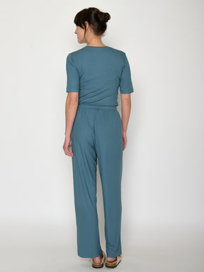 Vintage Blue: Lässige Hose aus LENZING™ ECOVERO™ für Damen [20949]