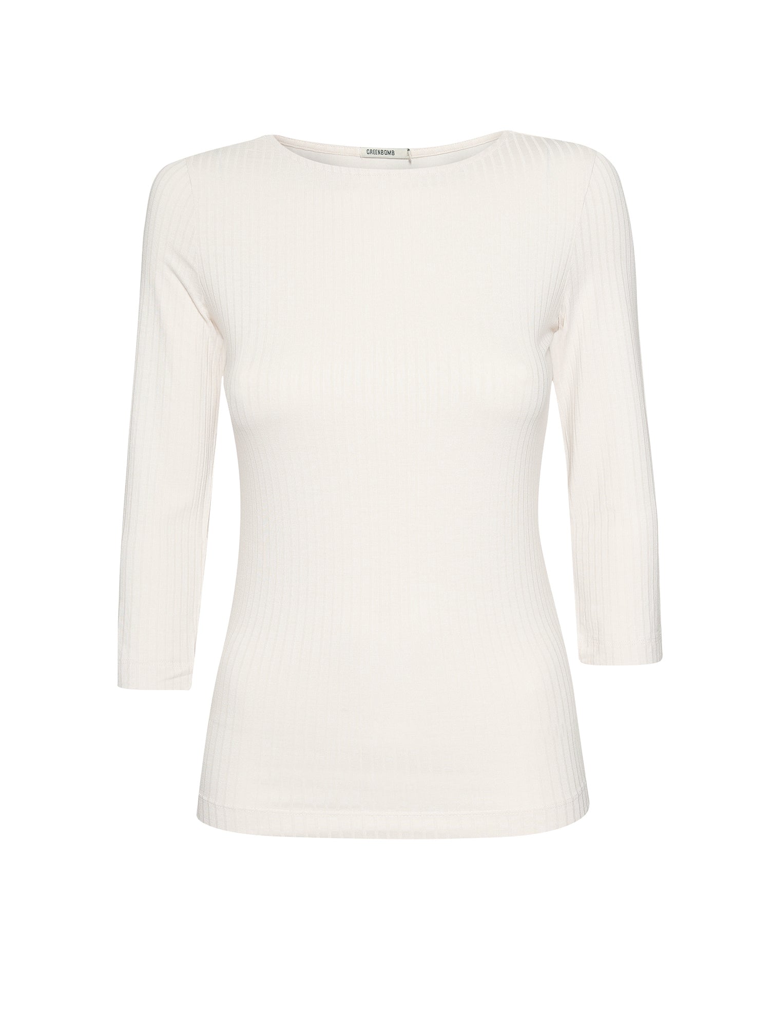 Off White: Sportliches Longsleeve aus LENZING™ TENCEL™ Mix für Damen [20950]