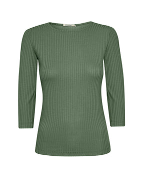 Olive: Sportliches Longsleeve aus LENZING™ TENCEL™ Mix für Damen [20955]