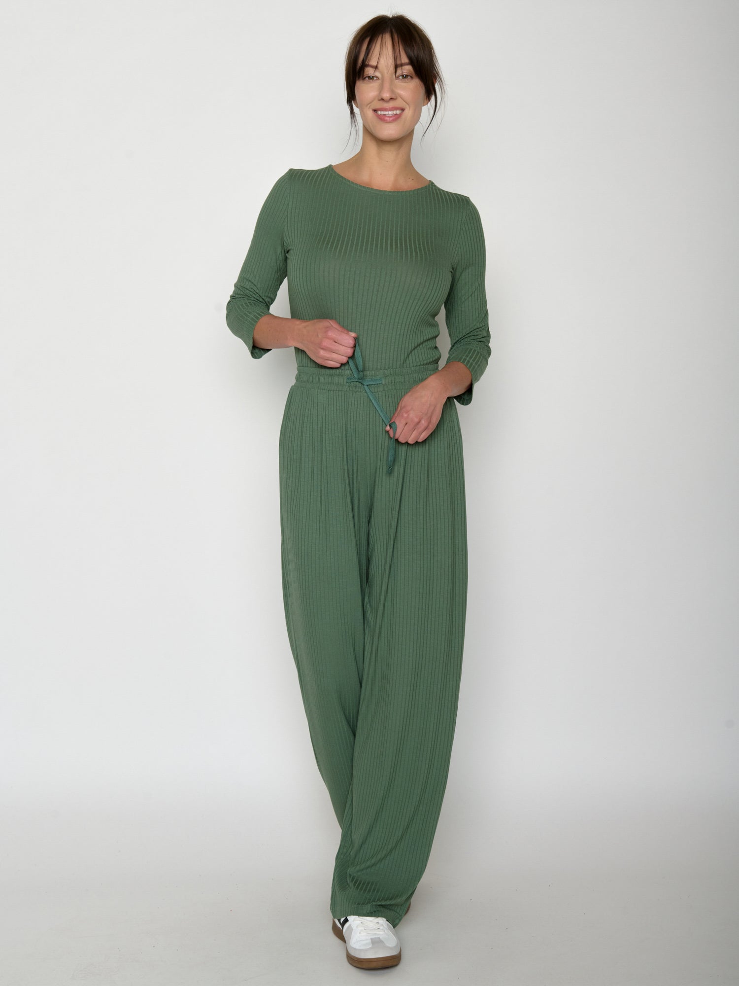 Olive: Sportliches Longsleeve aus LENZING™ TENCEL™ Mix für Damen [20958]