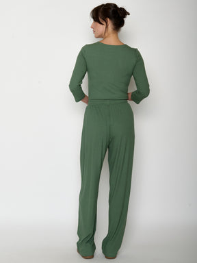 Olive: Sportliches Longsleeve aus LENZING™ TENCEL™ Mix für Damen [20959]