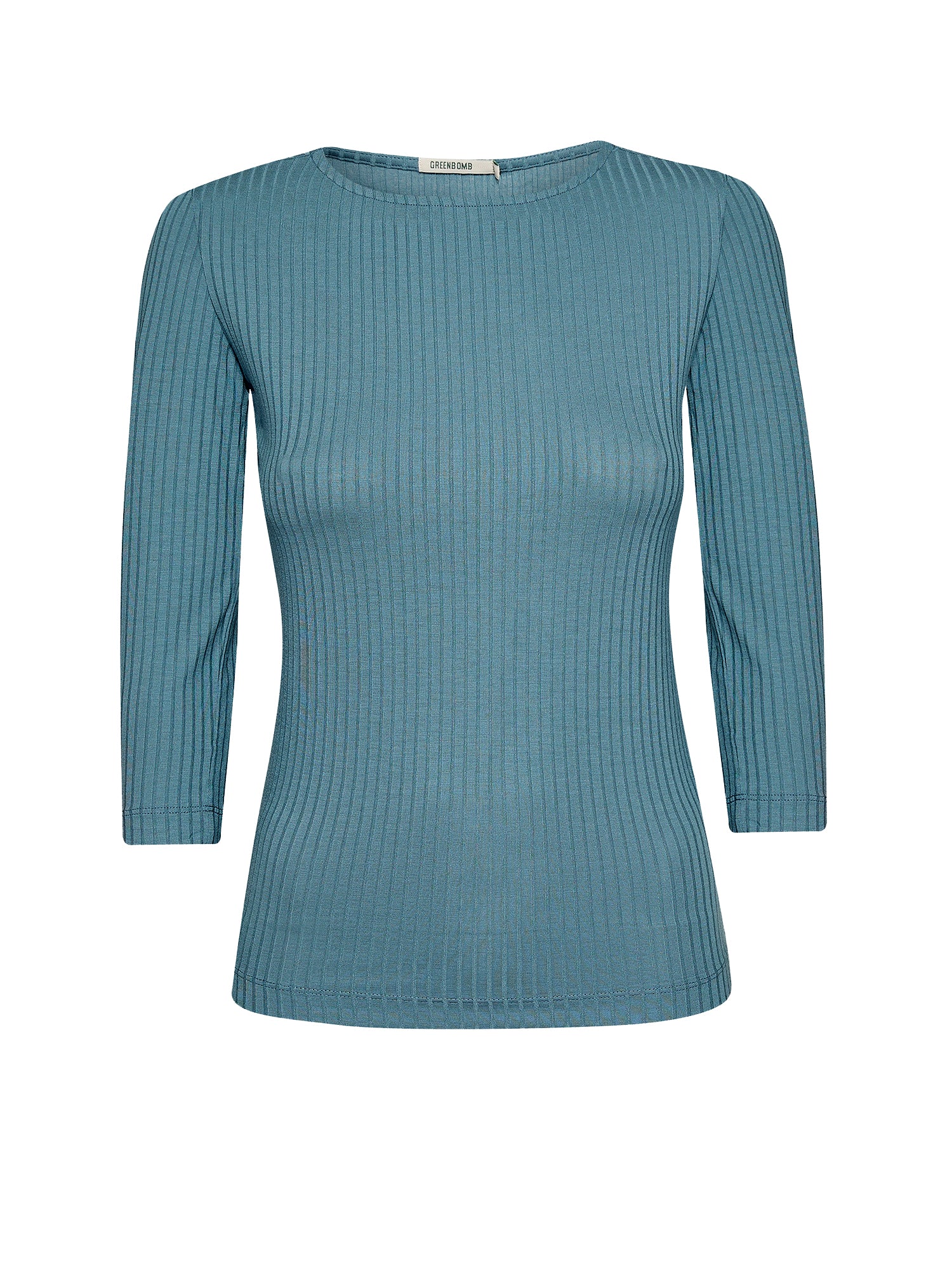 Vintage Blue: Sportliches Longsleeve aus LENZING™ TENCEL™ Mix für Damen [20960]