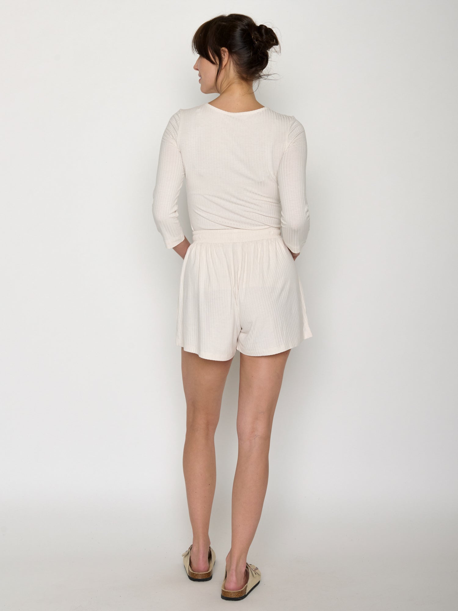Off White: Lässige Hose aus LENZING™ TENCEL™ Mix für Damen [20969]