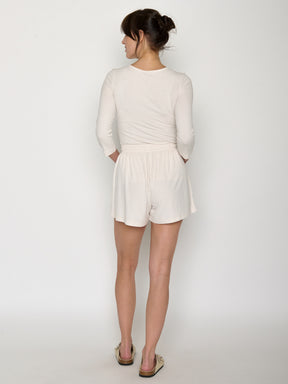 Off White: Lässige Hose aus LENZING™ TENCEL™ Mix für Damen [20969]