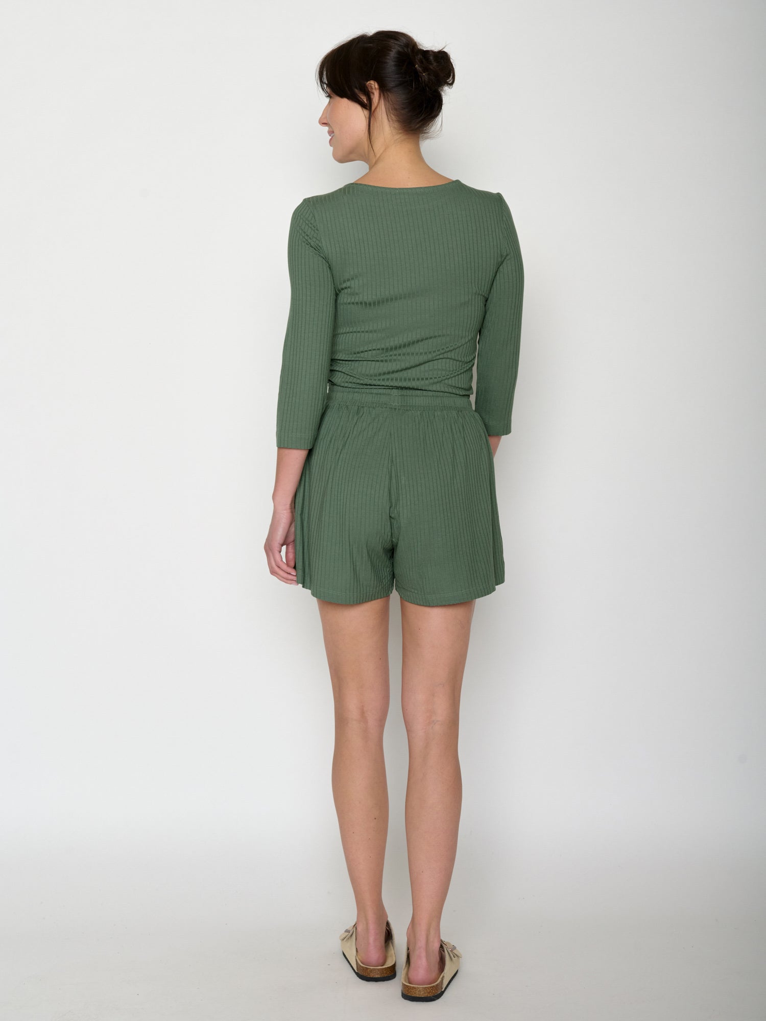 Olive: Lässige Hose aus LENZING™ TENCEL™ Mix für Damen [20974]