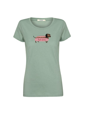 Pale Green: Sportliches T-Shirt aus Bio-Baumwolle für Damen [20985]