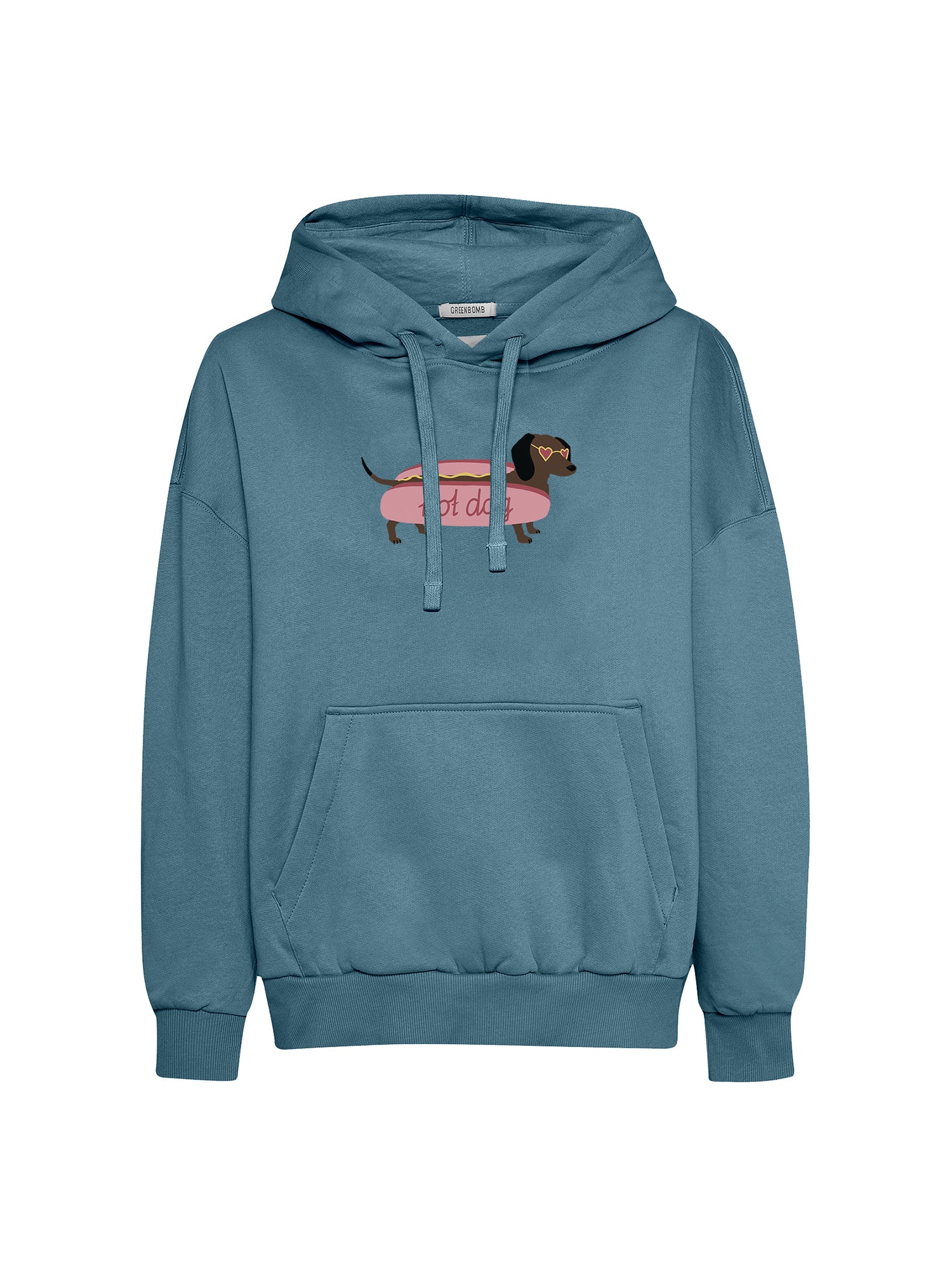 Vintage Blue: Lässiger Hoodie aus Bio-Baumwolle für Damen [20986]