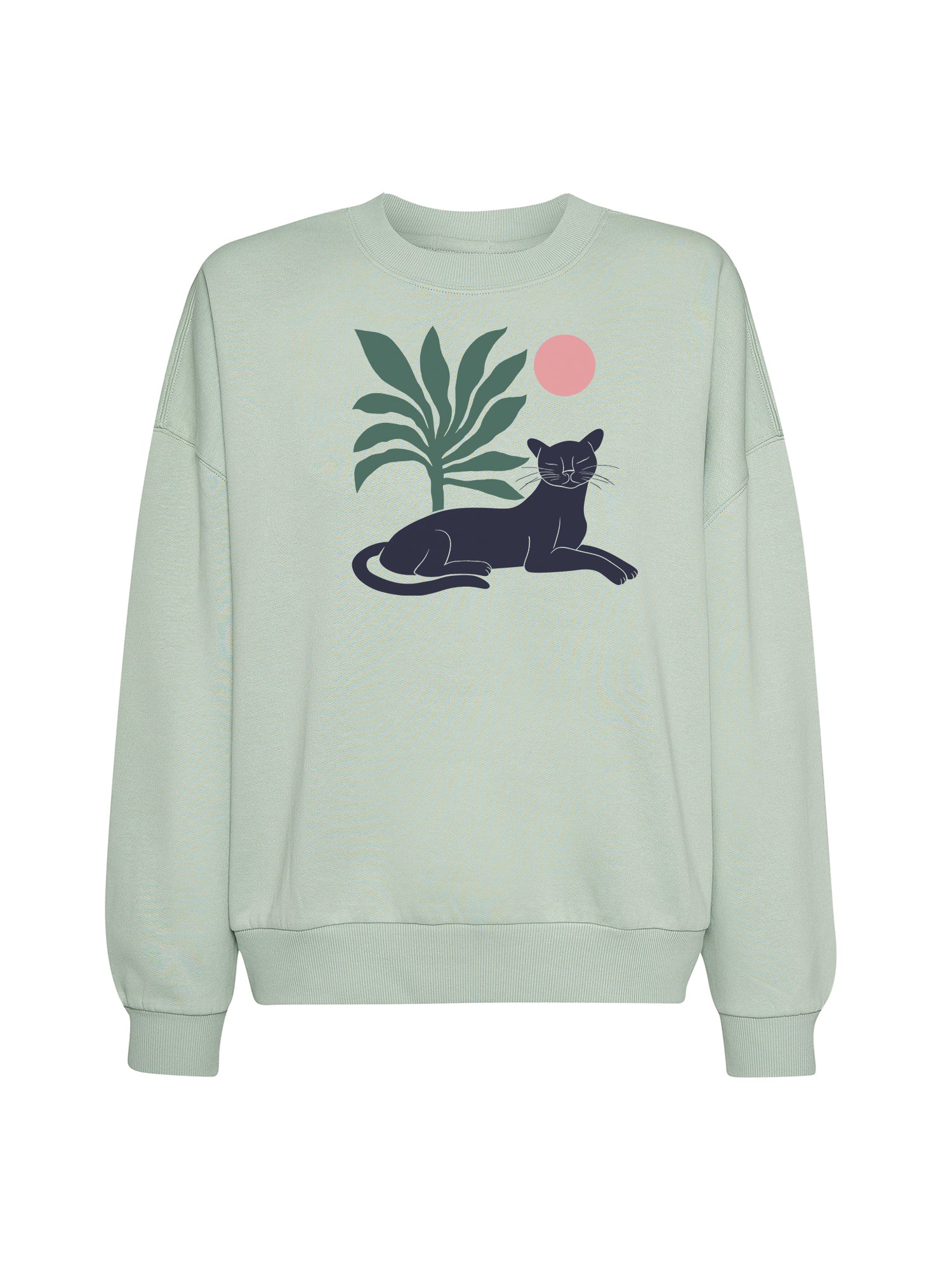 Muted Mint: Lässiges Sweatshirt aus Bio-Baumwolle für Damen [20988]