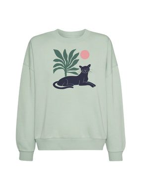Muted Mint: Lässiges Sweatshirt aus Bio-Baumwolle für Damen [20988]