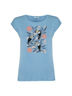 Glacier Blue : Lässiges Shirt aus LENZING™ TENCEL™ Mix für Damen [20997]