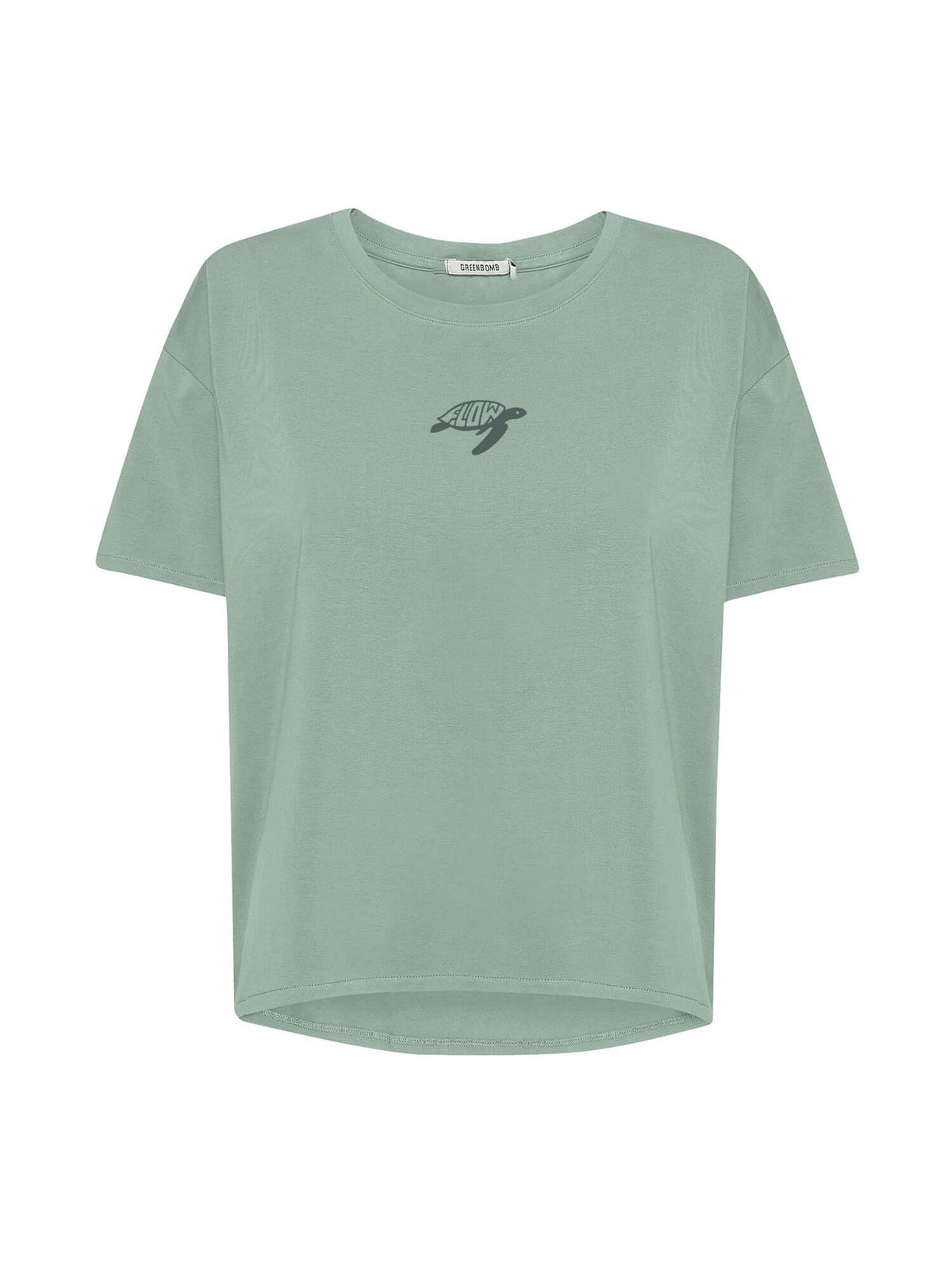 Pale Green: Lässiges T-Shirt aus Bio-Baumwoll-Mix für Damen [20998]