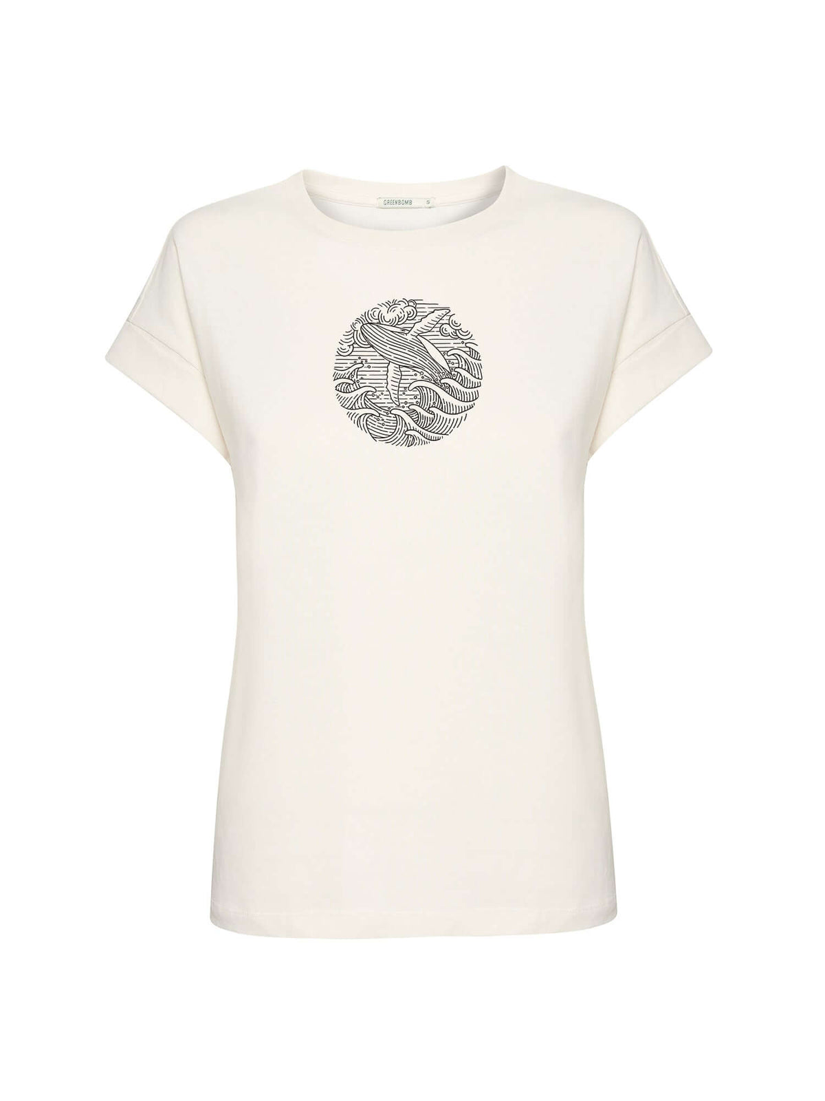 Moonstone: Sportliches T-Shirt aus Bio-Baumwolle mit Rollup Sleeve für Damen [21003]