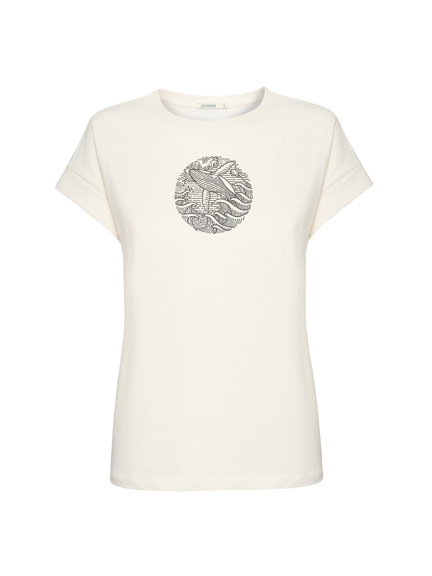 Moonstone: Sportliches T-Shirt aus Bio-Baumwolle mit Rollup Sleeve für Damen [21003]