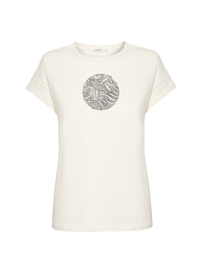 Moonstone: Sportliches T-Shirt aus Bio-Baumwolle mit Rollup Sleeve für Damen [21003]