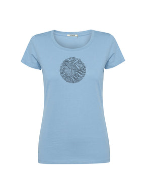 Glacier Blue : Sportliches T-Shirt aus Bio-Baumwolle für Damen [21004]