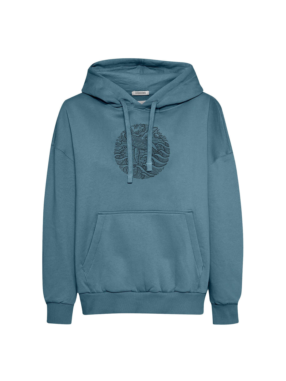 Vintage Blue: Lässiger Hoodie aus Bio-Baumwolle für Damen [21005]