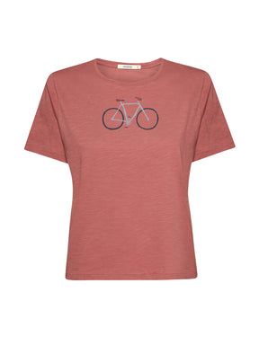 Dark Rose: Kastiges T-Shirt aus Bio-Baumwolle für Damen [21007]