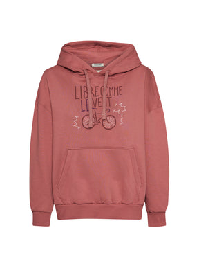 Dark Rose: Lässiger Hoodie aus Bio-Baumwolle für Damen [21010]