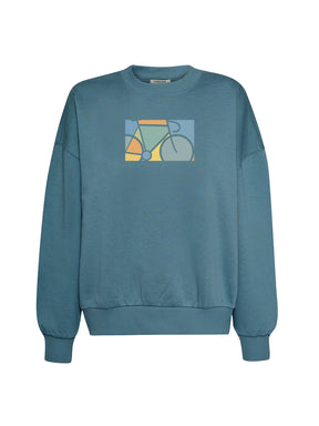 Vintage Blue: Lässiges Sweatshirt aus Bio-Baumwolle für Damen [21012]