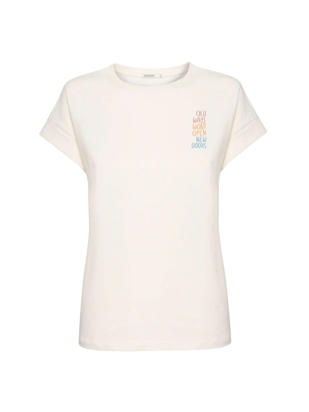 Moonstone: Sportliches T-Shirt aus Bio-Baumwolle mit Rollup Sleeve für Damen [21017]