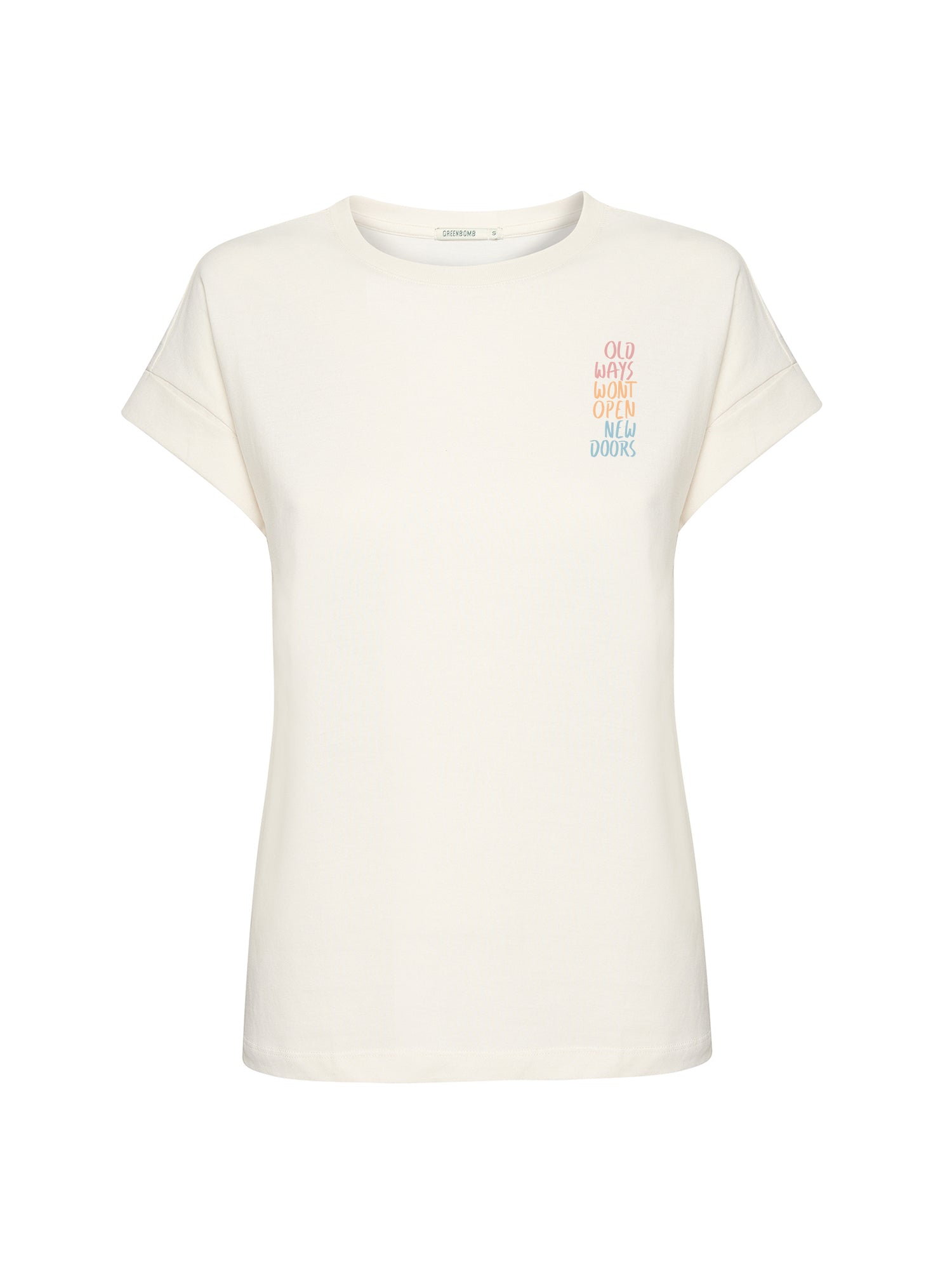 Moonstone: Sportliches T-Shirt aus Bio-Baumwolle mit Rollup Sleeve für Damen [21017]