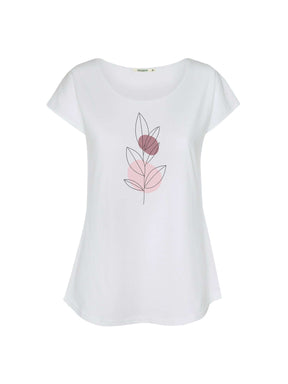 White: Lässiges T-Shirt aus Bio-Baumwolle für Damen [21023]