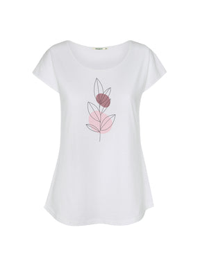 White: Lässiges T-Shirt aus Bio-Baumwolle für Damen [21023]