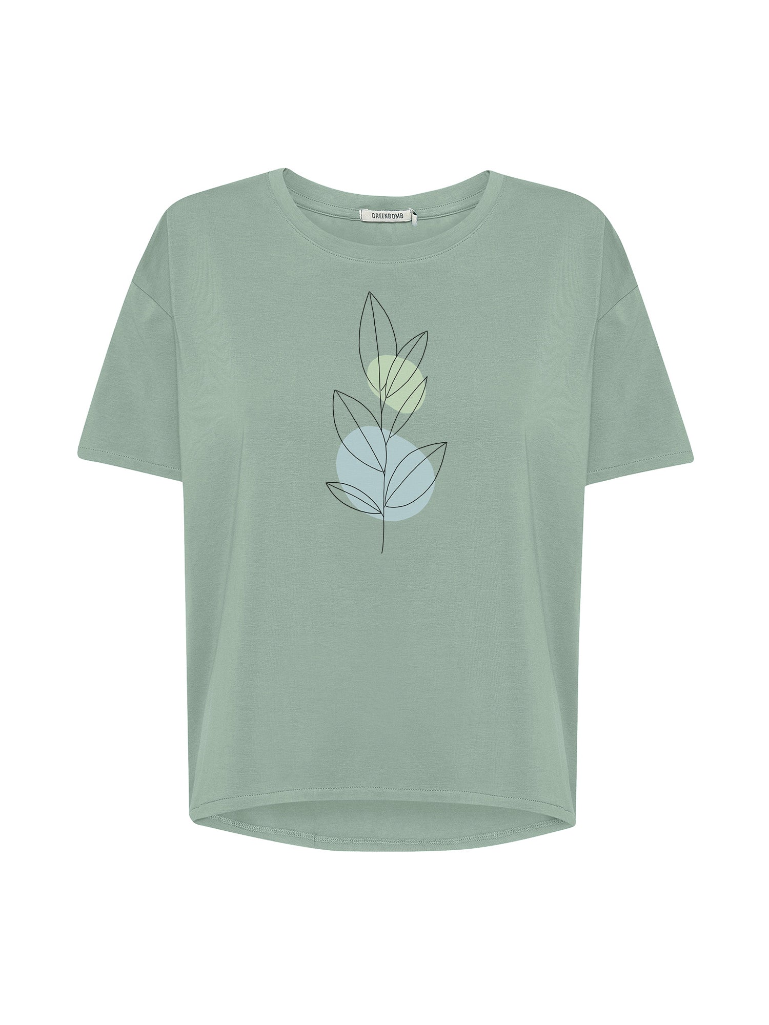 Pale Green: Lässiges T-Shirt aus Bio-Baumwoll-Mix für Damen [21024]
