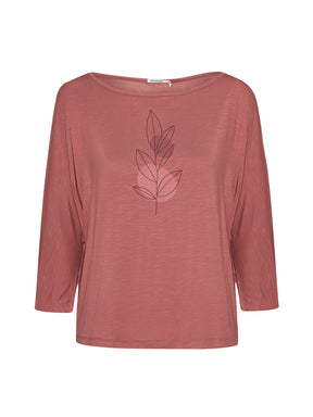 Dark Rose: Gemütliches Longsleeve aus Viskose (LENZING™ ECOVERO™) Mix für Damen [21026]