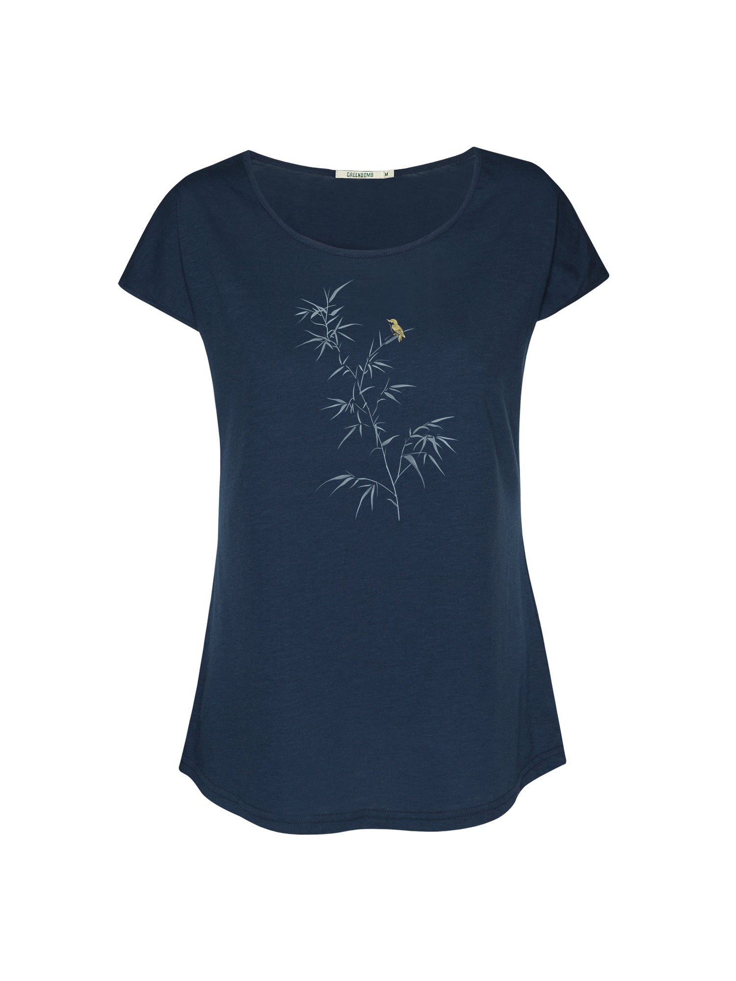 Navy: Lässiges T-Shirt aus Bio-Baumwolle für Damen [21027]