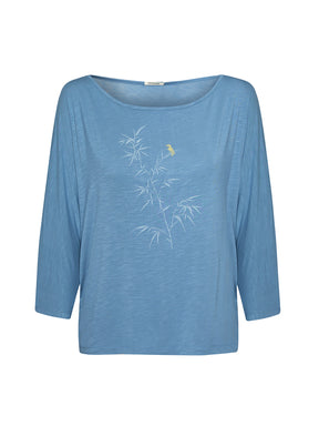 Glacier Blue : Gemütliches Longsleeve aus Viskose (LENZING™ ECOVERO™) Mix für Damen [21029]