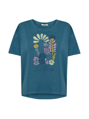 True Blue: Lässiges T-Shirt aus Bio-Baumwoll-Mix für Damen [21031]