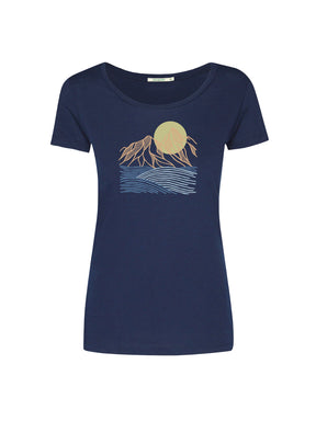 Navy: Sportliches T-Shirt aus Bio-Baumwolle für Damen [21037]