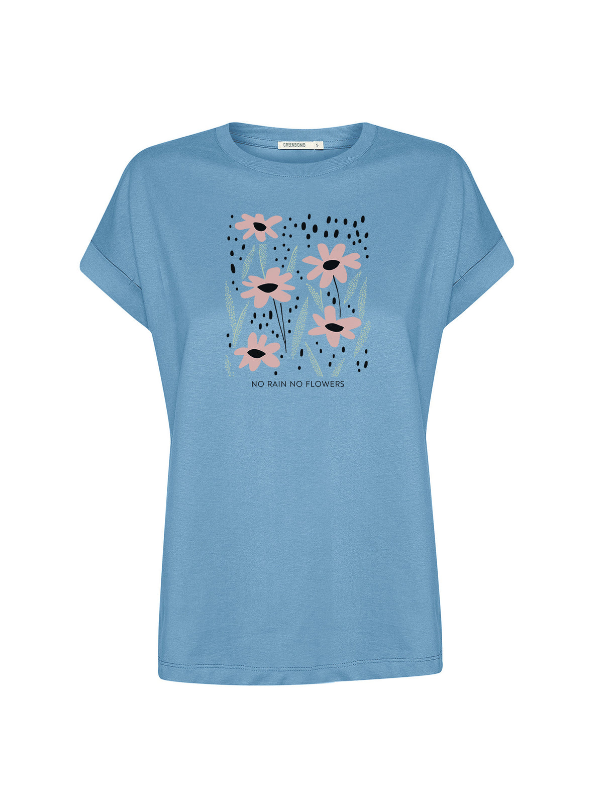 Glacier Blue : Sportliches T-Shirt aus Bio-Baumwolle mit Rollup Sleeve für Damen [21042]