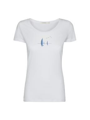 White: Sportliches T-Shirt aus Bio-Baumwolle für Damen [21047]