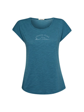 True Blue: Lässiges T-Shirt aus Bio-Baumwolle für Damen [21048]