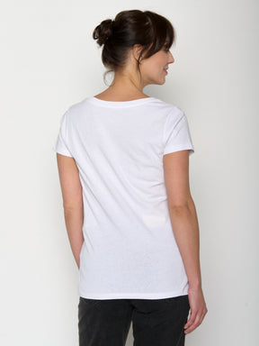 Weiß:  Lässiges T-Shirt aus Bio-Baumwolle für Damen [21446]