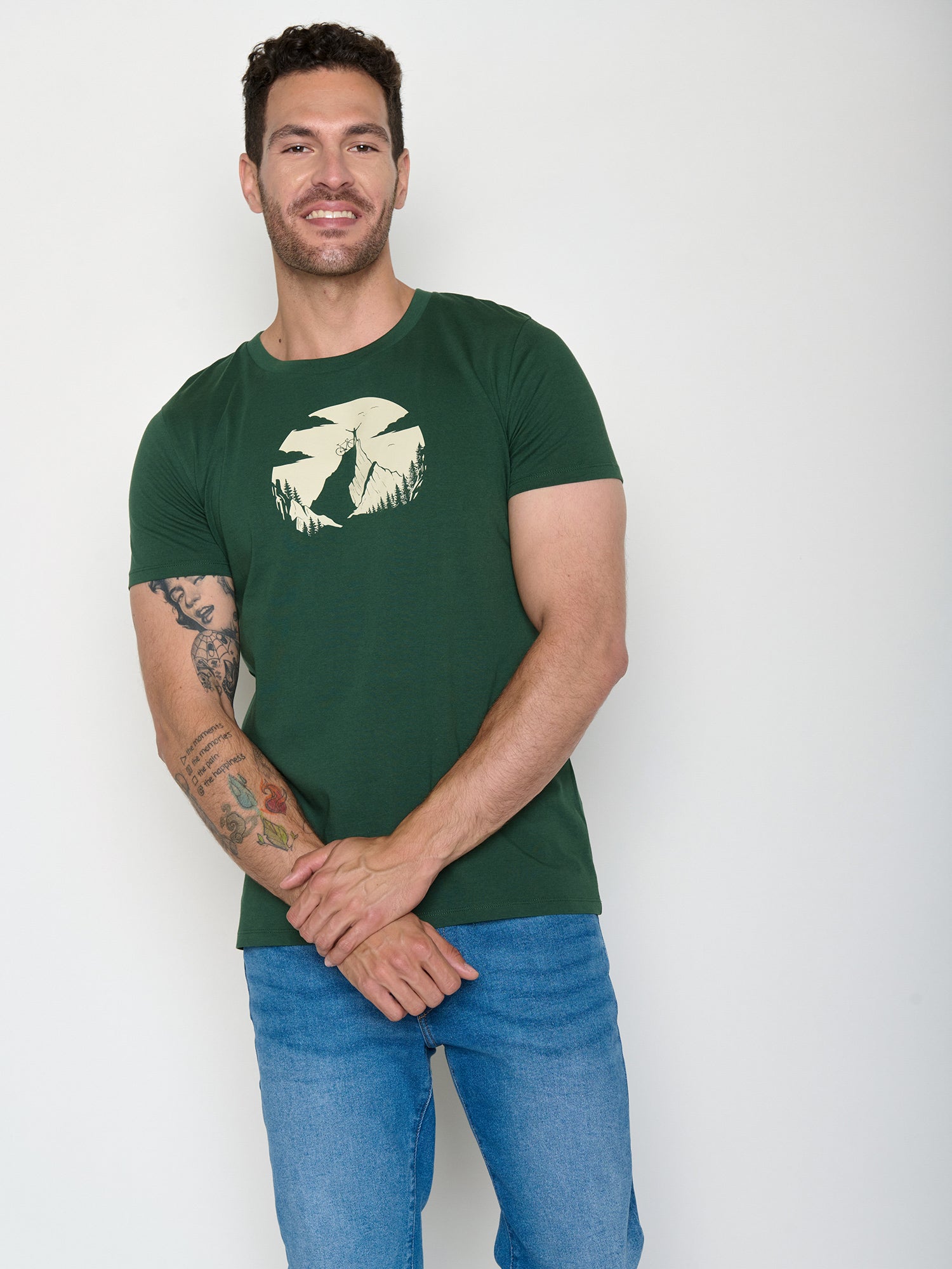 Bottle Green: Sportliches T-Shirt aus Bio-Baumwolle für Herren [21497]