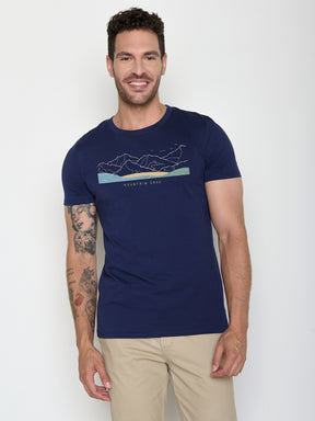 Navy: Sportliches T-Shirt aus Bio-Baumwolle für Herren [21524]