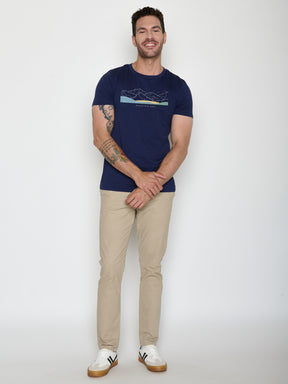 Navy: Sportliches T-Shirt aus Bio-Baumwolle für Herren [21526]