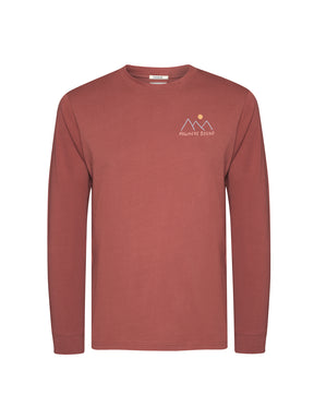Sunset Red: Sportliches Longsleeve für Herren [21528]