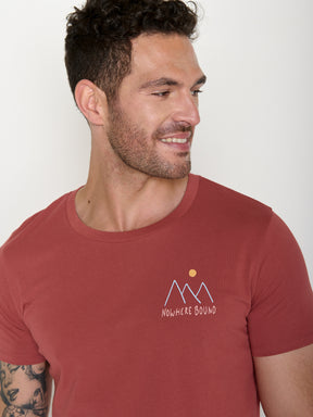 Sunset Red: Sportliches T-Shirt aus Bio-Baumwolle für Herren [21535]