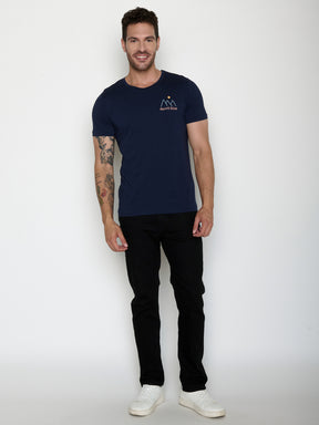 Navy: Sportliches T-Shirt aus Bio-Baumwolle für Herren [21546]