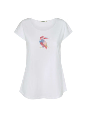 White: Lässiges T-Shirt aus Bio-Baumwolle für Damen [21555]