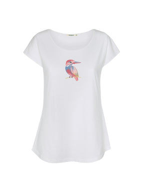 White: Lässiges T-Shirt aus Bio-Baumwolle für Damen [21555]