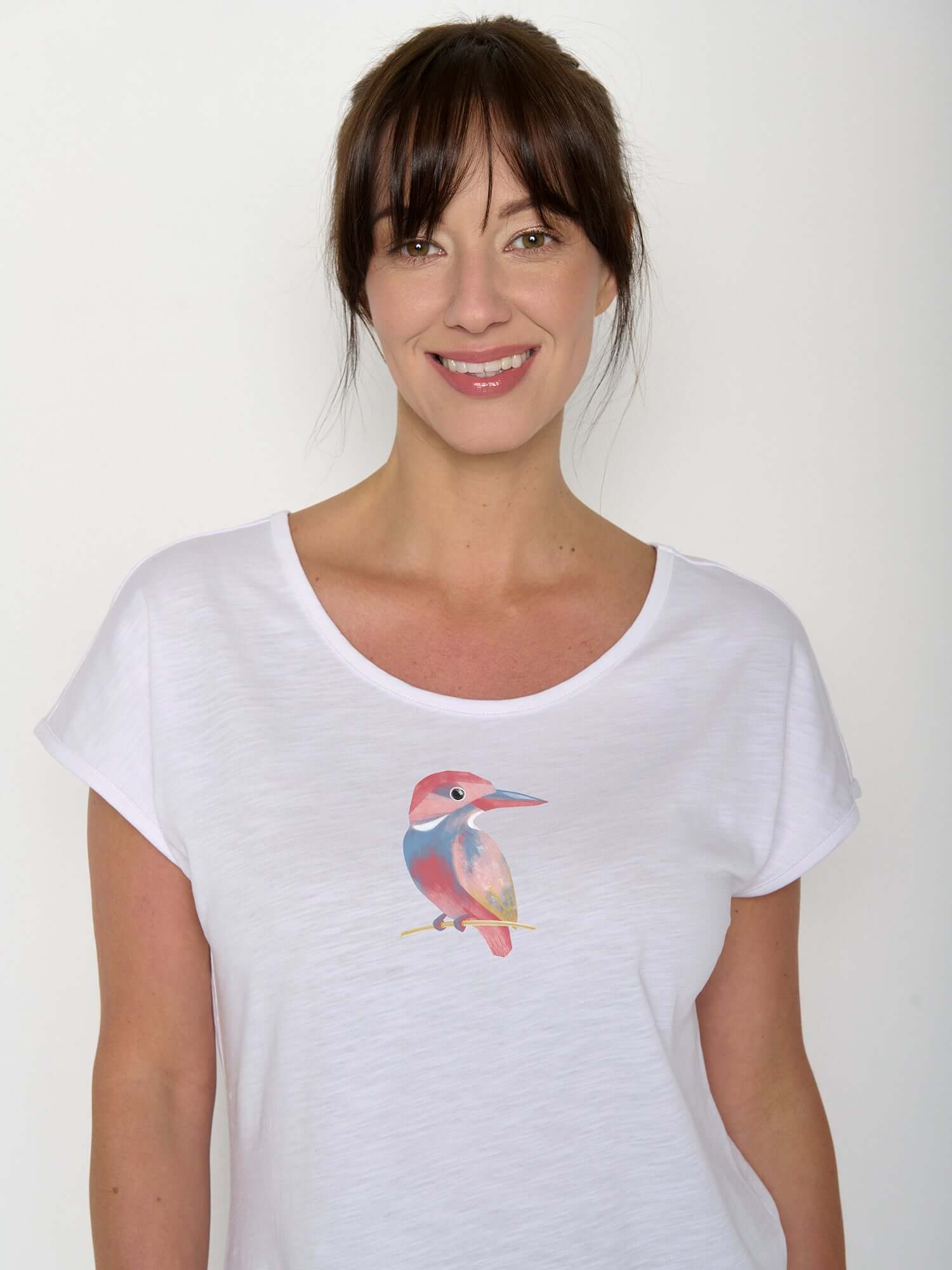 White: Lässiges T-Shirt aus Bio-Baumwolle für Damen [21557]