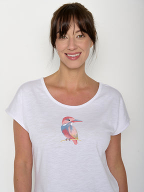 White: Lässiges T-Shirt aus Bio-Baumwolle für Damen [21557]